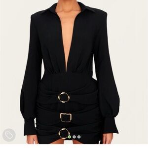 Elegant Black Dress with Gold Accents